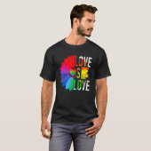 Gay Pride Daisy Rainbow LGBT Love Is Liefde LGBTQ T-shirt (Voorkant volledig)