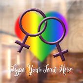 Gay Pride Decal Personalized Rainbow Window Cling (Vel 2)