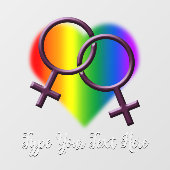 Gay Pride Decal Personalized Rainbow Window Cling (Vel)