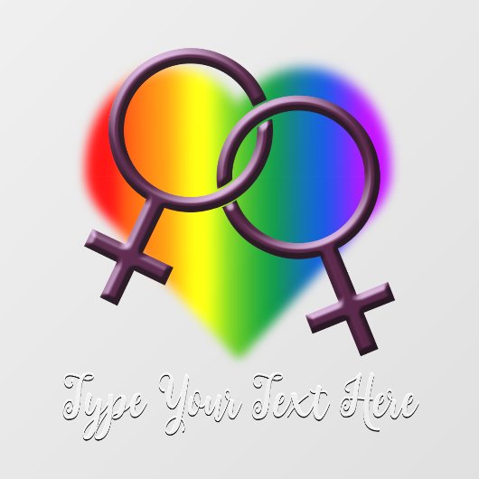 Gay Pride Decal Personalized Rainbow Window Cling (Vel)