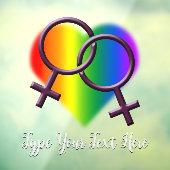 Gay Pride Decal Personalized Rainbow Window Cling (Vel 3)