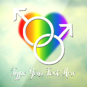 Gay Pride Decal Personalized Rainbow Window Cling (Vel 3)