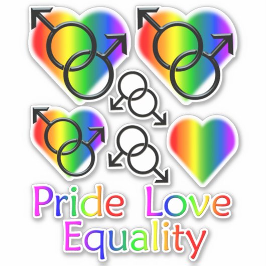 Gay Pride Decals Same-Sex Liefde Stickers (Voorkant)