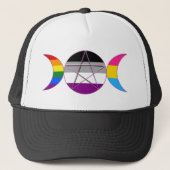 Gay Pride Demi Pan Goddess Symbol Trucker Pet (Voorkant)