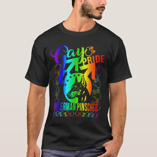 Gay Pride Doberman Pinscher T-shirt (Voorkant)