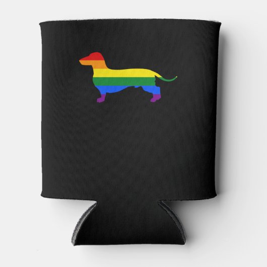 Gay Pride Dog Dachshund Rainbow Flag Blikjeskoeler (Voorkant)