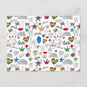 Gay Pride Doodle Patroon Feestdagenkaart