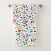 Gay Pride Doodle Pattern Bad Handdoek (Insitu)