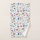 Gay Pride Doodle Pattern Bad Handdoek (Handdoek)
