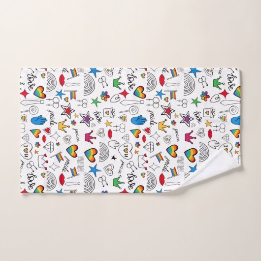 Gay Pride Doodle Pattern Bad Handdoek (Handdoek)