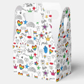 Gay Pride Doodle Pattern Bedankdoosjes (Geopend)