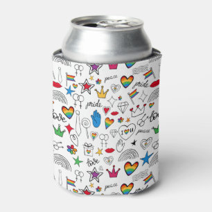 Gay Pride Doodle Pattern Blikjeskoeler