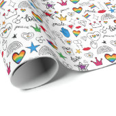 Gay Pride Doodle Pattern Cadeaupapier (Rol Hoek)