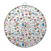 Gay Pride Doodle Pattern Dartbord (Voorkant)