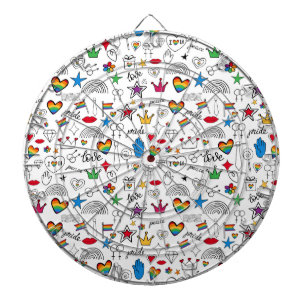 Gay Pride Doodle Pattern Dartbord