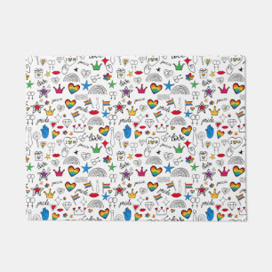 Gay Pride Doodle Pattern Deurmat