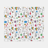 Gay Pride Doodle Pattern Fleece Deken (Voorkant (Horizontaal))