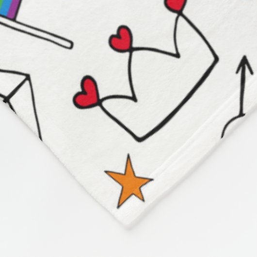 Gay Pride Doodle Pattern Fleece Deken (Hoek)