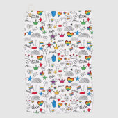 Gay Pride Doodle Pattern Golfhanddoek (Voorkant)