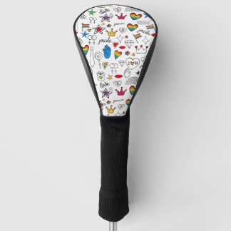 Gay Pride Doodle Pattern Golfheadcover