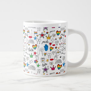 Gay Pride Doodle Pattern Grote Koffiekop