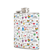 Gay Pride Doodle Pattern Heupfles (Links)