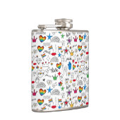 Gay Pride Doodle Pattern Heupfles (Rechts)