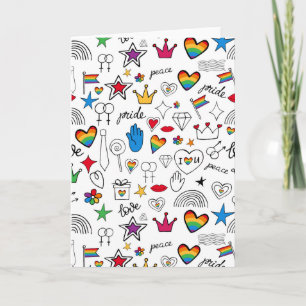 Gay Pride Doodle Pattern Kaart