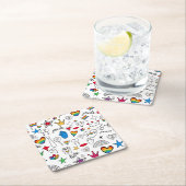 Gay Pride Doodle Pattern Kartonnen Onderzetters (Insitu)