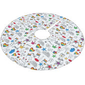 Gay Pride Doodle Pattern Kerstboom Rok (Gekanteld)