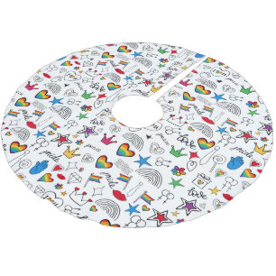 Gay Pride Doodle Pattern Kerstboom Rok