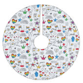 Gay Pride Doodle Pattern Kerstboom Rok (Voorkant)