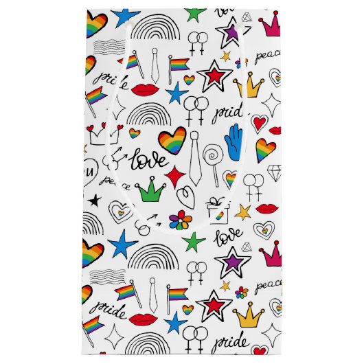Gay Pride Doodle Pattern Klein Cadeauzakje (Voorkant)