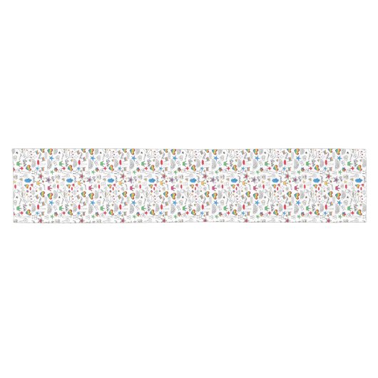 Gay Pride Doodle Pattern Korte Tafelloper (Horizontaal)