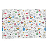 Gay Pride Doodle Pattern Kussensloop (Voorkant-Rechts)