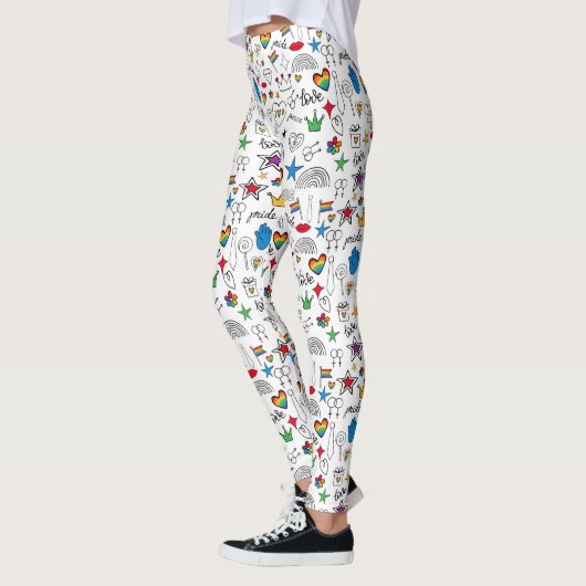 Gay Pride Doodle Pattern Leggings (Links)