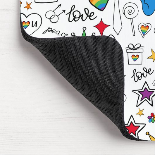Gay Pride Doodle Pattern Muismat (Hoek)