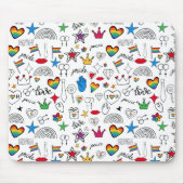 Gay Pride Doodle Pattern Muismat (Voorkant)