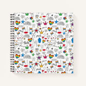 Gay Pride Doodle Pattern Notitieboek (Voorkant)