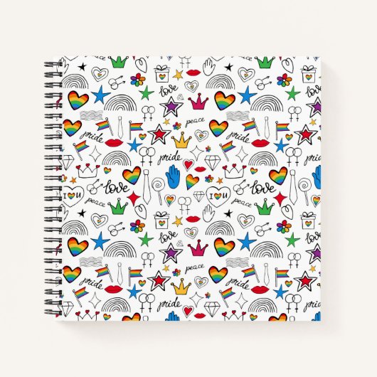 Gay Pride Doodle Pattern Notitieboek (Voorkant)