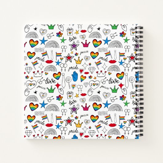 Gay Pride Doodle Pattern Notitieboek (Achterkant)