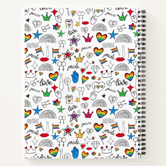 Gay Pride Doodle Pattern Notitieboek (Achterkant)