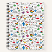 Gay Pride Doodle Pattern Notitieboek (Voorkant)