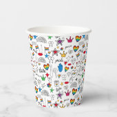 Gay Pride Doodle Pattern Papieren Bekers (Achterkant)