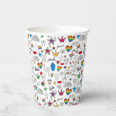 Gay Pride Doodle Pattern Papieren Bekers (Links)
