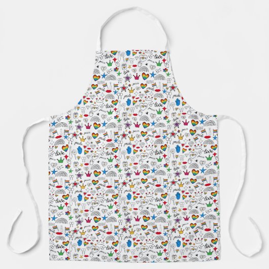 Gay Pride Doodle Pattern Schort (Voorkant)