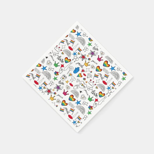 Gay Pride Doodle Pattern Servet (Hoek)