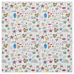 Gay Pride Doodle Pattern Stof