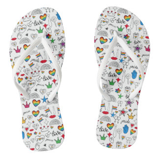 Gay Pride Doodle Pattern Teenslippers
