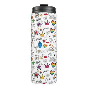 Gay Pride Doodle Pattern Thermosbeker
